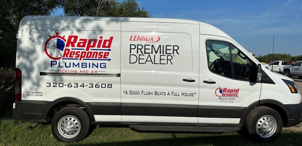 Plumbing heating air company truck